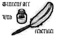 Federkiel und Tintenfass
